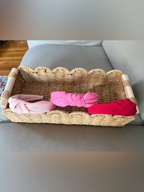 2 Pink and 1 Red Knot Headbands- Soft Cotton Blend